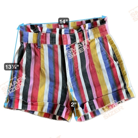 Express Dopamine Multicolor Striped High Waist Women's Shorts - Picture 9 of 9